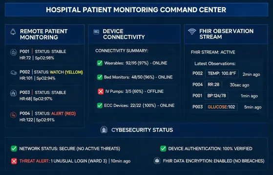 Connected monitoring dashboard