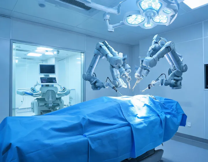 Robotic surgical platform in an operating suite